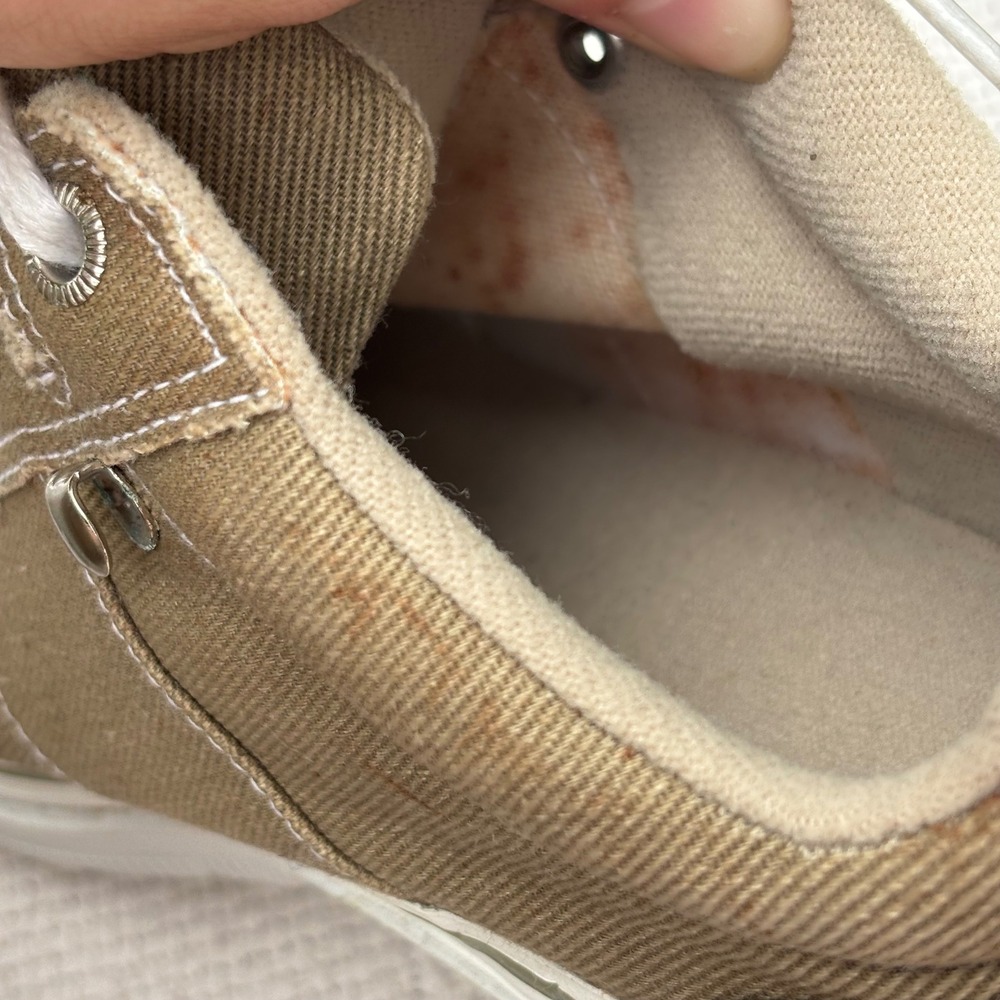 Women's 7.5 Victoria's Secret Vintage Y2k Tan Chunky Heeled Lace Up Sneakers View 5